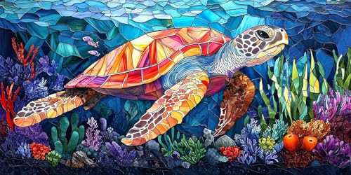 Kit Broderie Diamant Tortues Marines : idée cadeau originale pour anniversaire