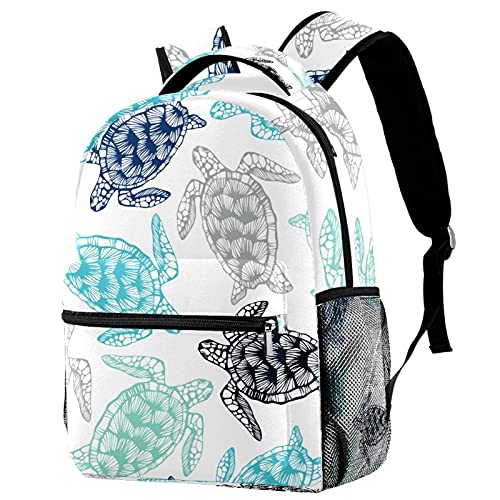 Sac à dos tortue de mer et coucher de soleil avec porte-bouteille