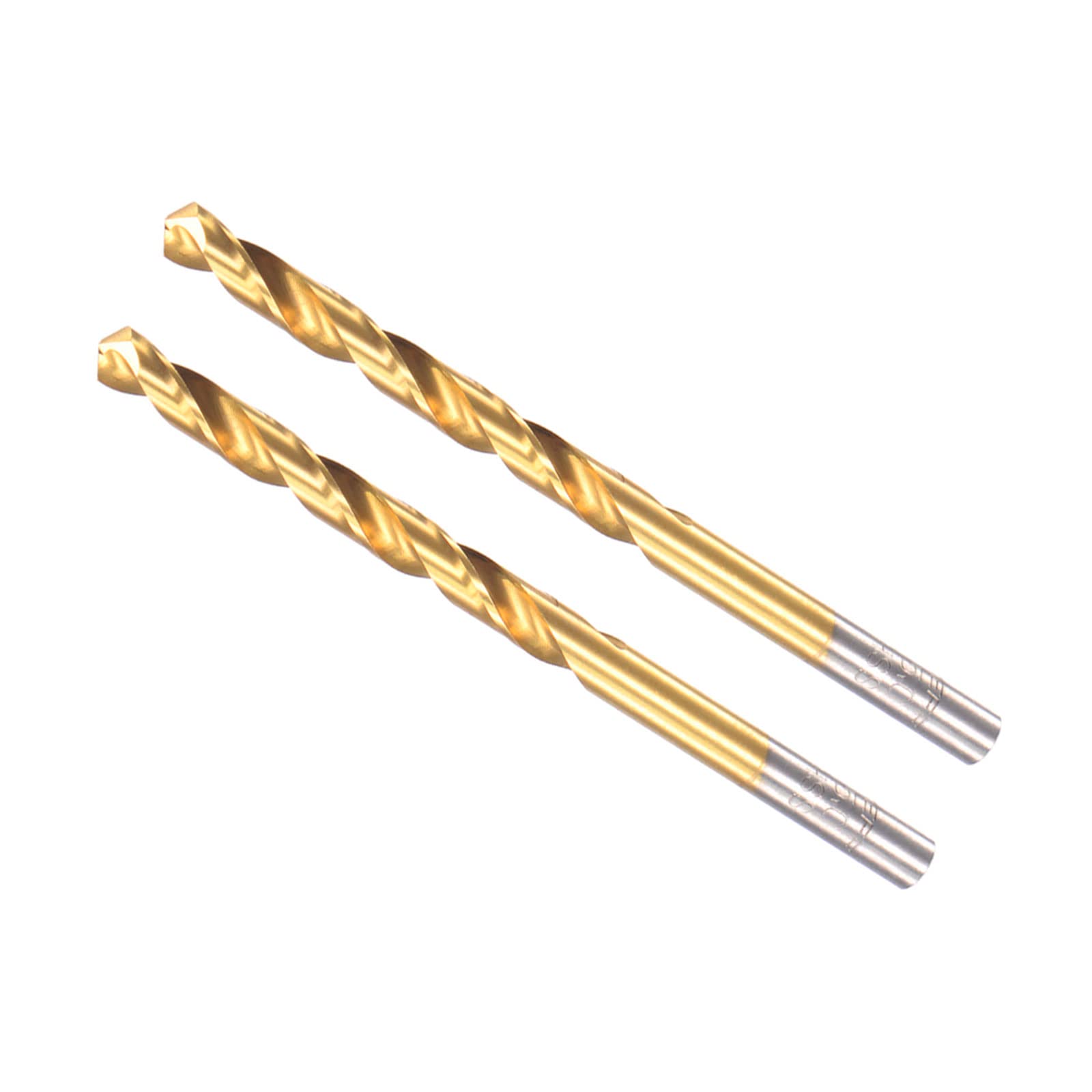 CoCud Twist Drill Bits, 5mm Drilling Diameter, Titanium Coated High Speed Steel 6542 Straight Round Shank