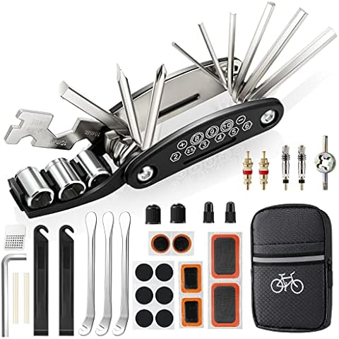 URBZUE Fahrrad Reparatur Set, Fahrrad Multitool Reparatursatz, 16-in-1 Werkzeuge für Fahrrad-Multitool Kit Multifunktionswerkzeug Reparatur Fahrradwerkzeug Tool für Mountainbike Cover