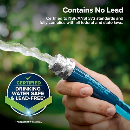 Camco EvoFlex2 50-ft Drinking Water Hose - RV Drinking Water Hose Reinforced with Fabric & Ultra Lightweight - Contains No Lead, No BPA & No Phthalate - Abrasion Resistant (22579) - 3