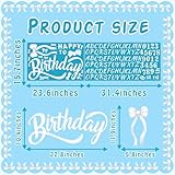 Custom Name Happy Birthday Sign Decal for Backdrop White Birthday Vinyl Letters for Balloon Arch DIY Ages Bow Birthdays Welcome Signs Kids Adult Birthdays Banner for Wall Party Background Supplies