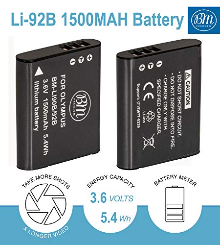 Big Mike'S BM-LI90K4(PT79) 2 Li-90B, Li-92B Batteries And Charger For Olympus Tough Tg-6, Tg-5, Tg-Tracker, Sh-1, Sh-2, Sp-100 Ihs, Tough Tg-1 Ihs, Tough Tg-2 Ihs, Tough Tg-3, Tough Tg-4, Sh50 Ihs, Sh60, Xz-2 Ihs Cameras thumb #1