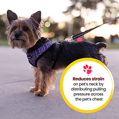 Bark Appeal Step-In Dog Harness, Mesh Step In Dog Vest Harness For Small & Medium Dogs, Non-Choking With Adjustable Heavy-Duty Buckle For Safe, Secure Fit – (Small, Lavender Plaid) #TOP3