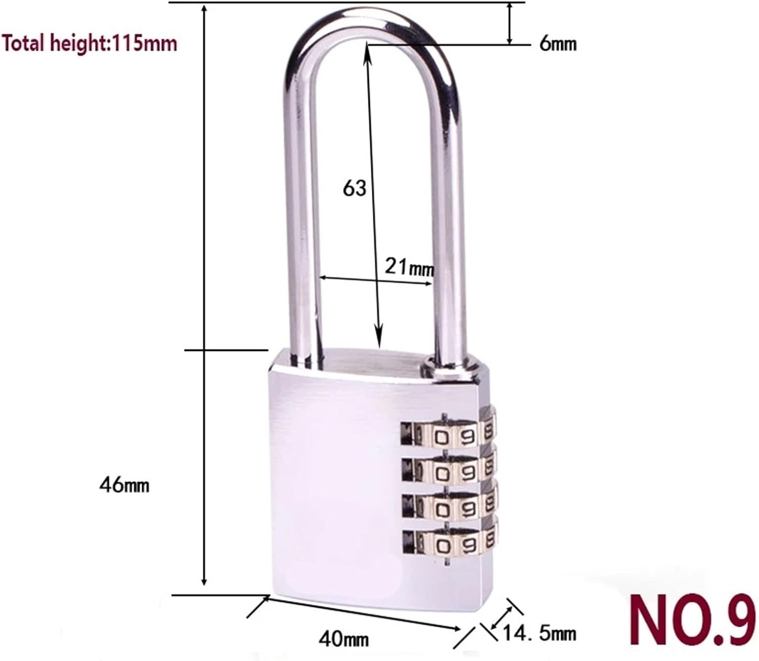 Stainless Combination Padlock for Gate Locker Jewelry Box Storage- Box Digital Password Lock Rarelock YP10 1Pcs(Number 9)