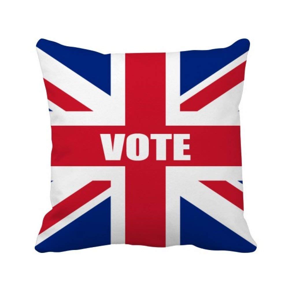 Drapeau Royaume-Uni Coussin de Vote Élection Générale 40x40 cm Décoration Canapé Salon