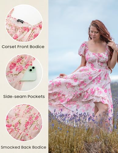 Image of Scarlet Darkness Corset Dresses for Women Summer 2026 Floral Wedding Guest Chiffon Sundress