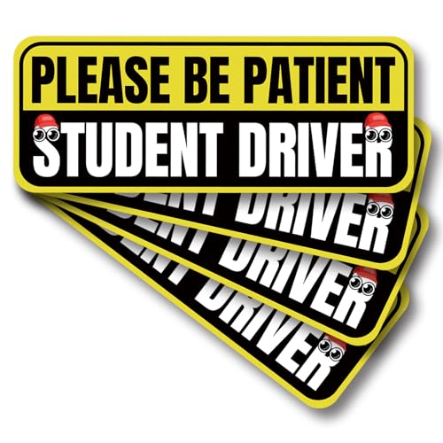 Image of 4Pack Student Driver Magnet for Car, Please BE Patient Student Driver, 2025 New Driver Sticker, Magnetic, Waterproof, Night Reflective and Durable, 9 X 3.5inch