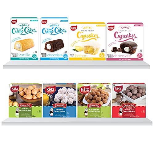 Katz Gluten Free 8 Pack, 2 Crème Cakes, Vanilla And Chocolate, 2 Crème Cupcakes, Lemon And Chocolate, 4 Flavors Donut Holes | Dairy Free, Nut Free, Soy Free, Gluten Free | 1 Pack Of Each #TOP24