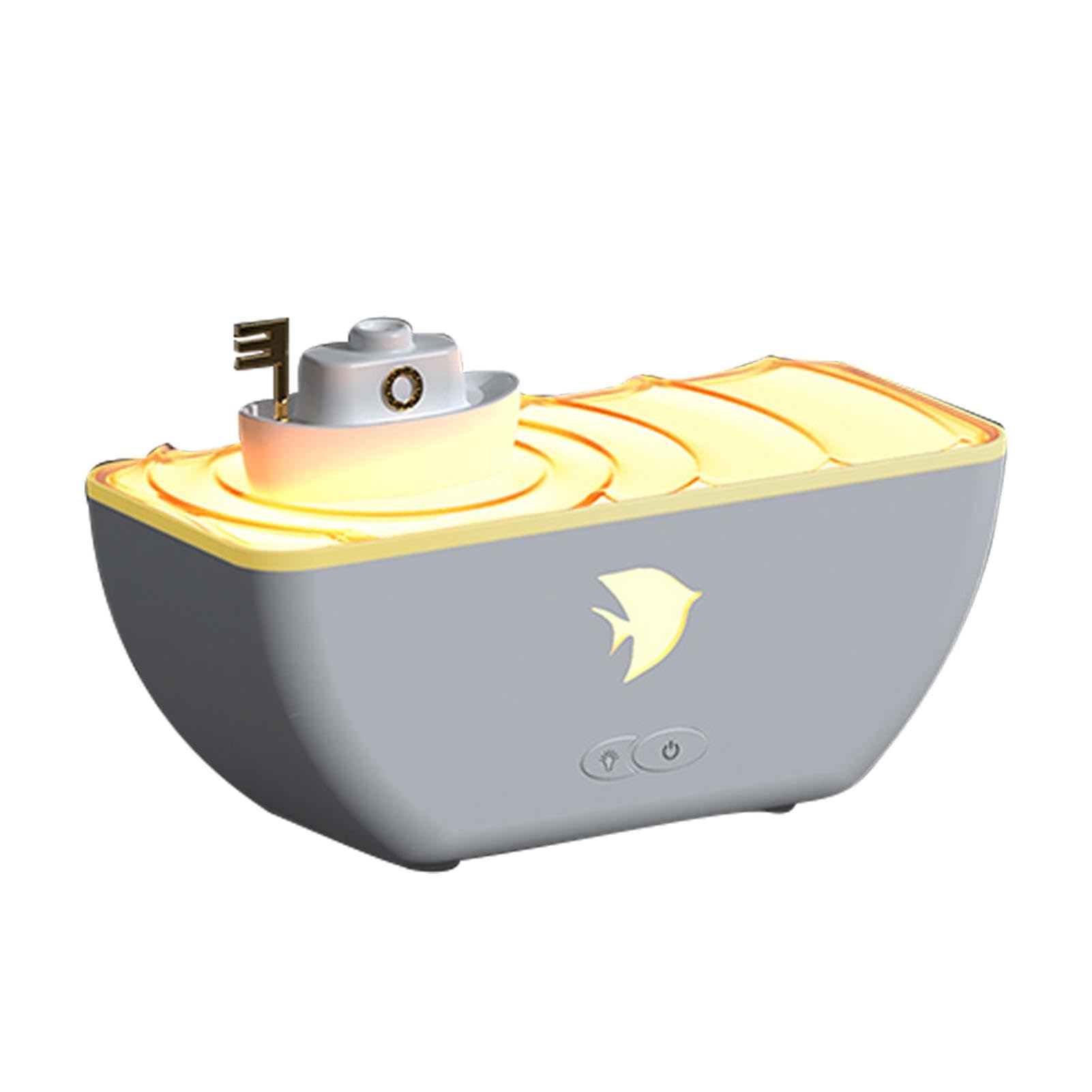 Humidificateur de chambre contre l'air sec avec design bateau léger et mini format 20cm