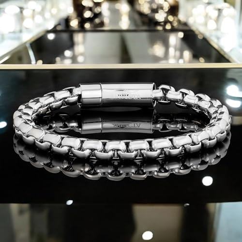 Pulsera de acero inoxidable para hombre 8mm 9 pulgadas miniatura 7