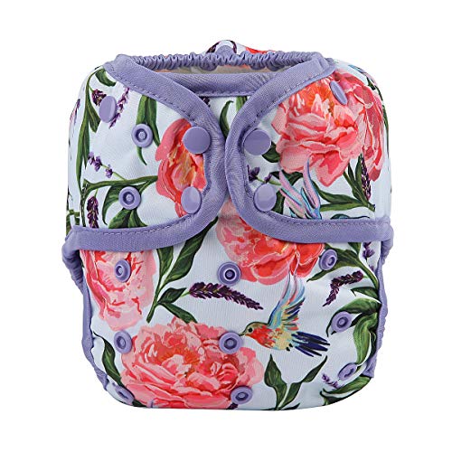 Image of One Size Cloth Diaper Cover Snap with Double Gusset (Hummingbirds)