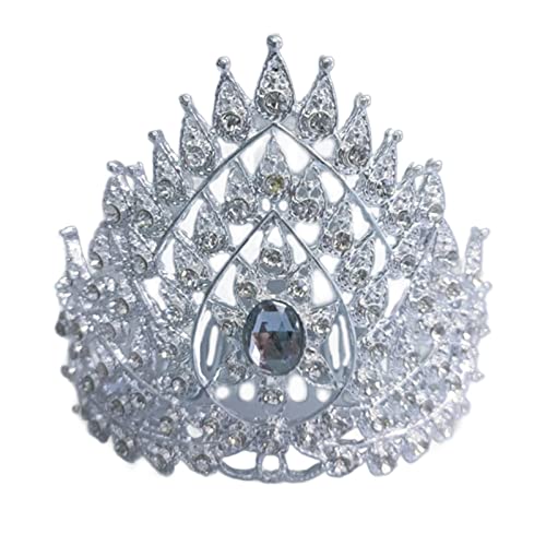 Youngy Thai Hair Jewelry Indian Crown Thai Dance Headpiece Thai Crown Dance Headdress Gold Thai Hair Accessories Traditional Thai Crown Dance Headdress - Thumbnail 6