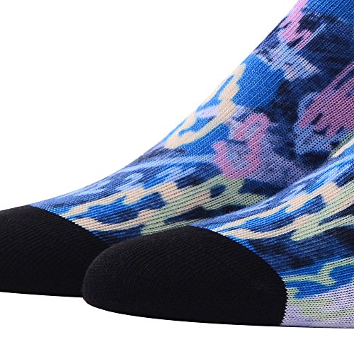 Meikan GMMK04003008 Novelty Cool Casual Crew Socks For Men, Meikan Fun Colored Art Pattern 3D Printed Moisture Wicking Socks ,3 Pairs Color 8,One Size thumb #7