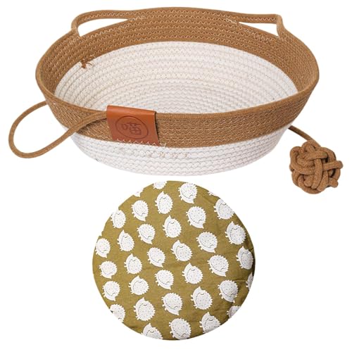 Nid douillet tissé pour chat avec matelas coton déhoussable