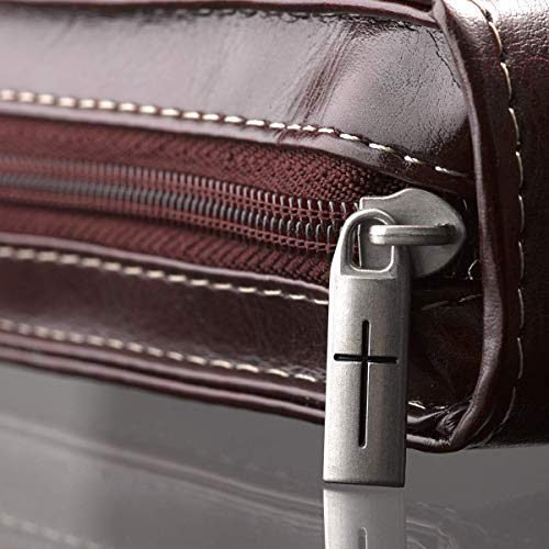 Christian Art Gifts Men's Classic Bible Cover I Know The Plans Jeremiah 29:11, Brown/Tan Faux Leather, Large #TOP2