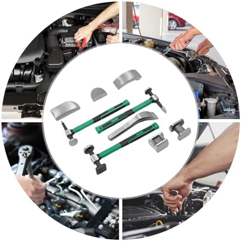Auto Body Hammer Repair Tools Set, 9-Piece Hand Car Fender Dent Crowbar Kit with Carrying Case for Effective Auto Body Work