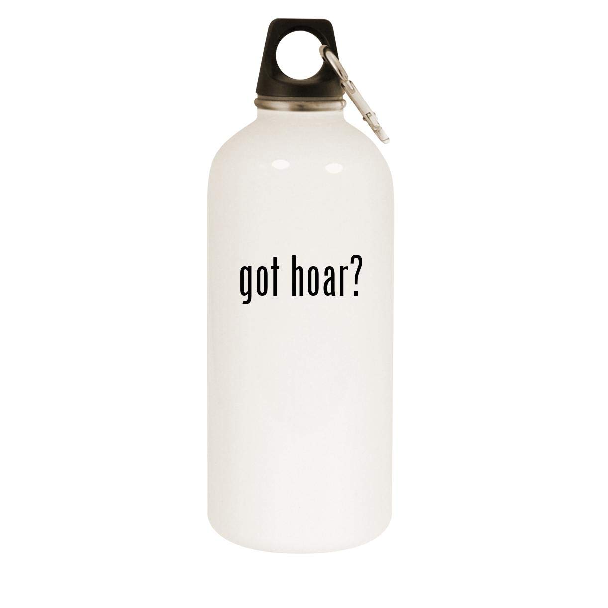Molandra Products got hoar? - 20oz Stainless Steel White Water Bottle with Carabiner, White