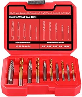 UYECOVE 10 Pieces Screw Extractor Set, Bolt Extractor Set Cobalt Drill Bits Set for Removing Stripped Screws and Broken Bolts Easy Out Bolt Extractor Set