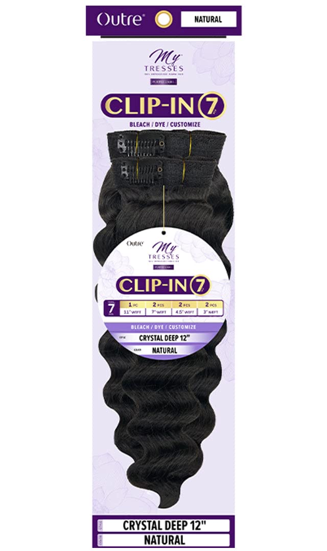 Outre Clip Ins Mytresses Purple Label 7PC Unprocessed Human Hair CRYSTAL DEEP 12″ (NBLK)