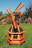 Windmühle kugelgelagert, wahlweise mit Solarbeleuchtung (schwarz mit Solarbeleuchtung, Höhe 100 cm)