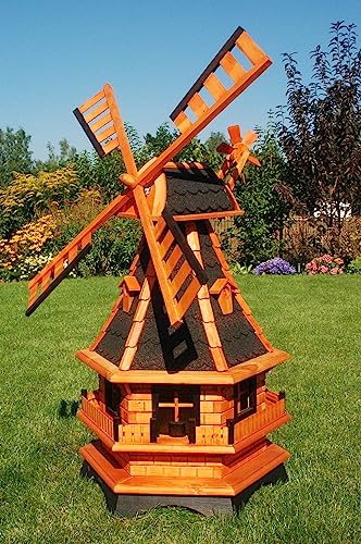 Windmühle kugelgelagert, wahlweise mit Solarbeleuchtung (schwarz mit...
