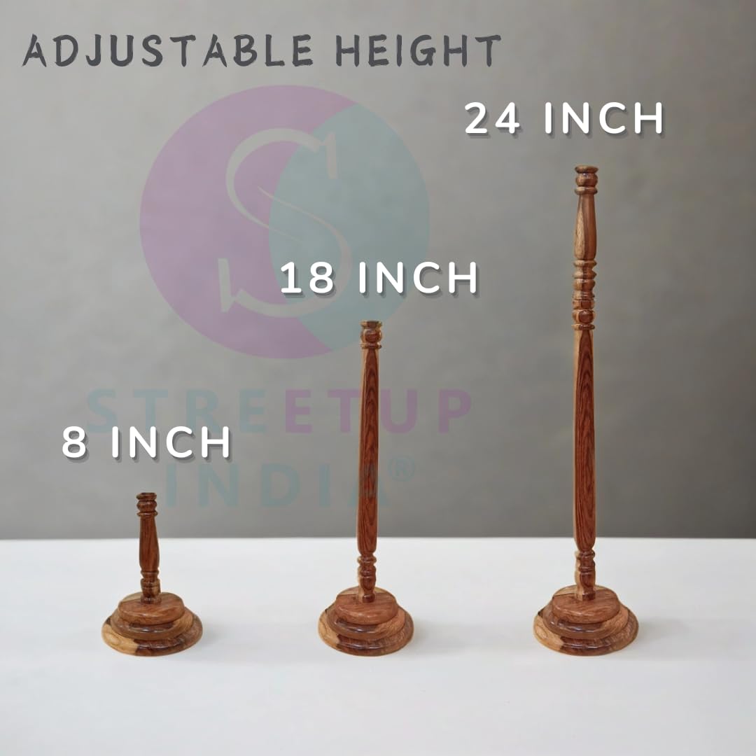 Streetup India® Wooden Trataka Candle Stand for Third Eye Opening Meditation with Adjustable Height 4