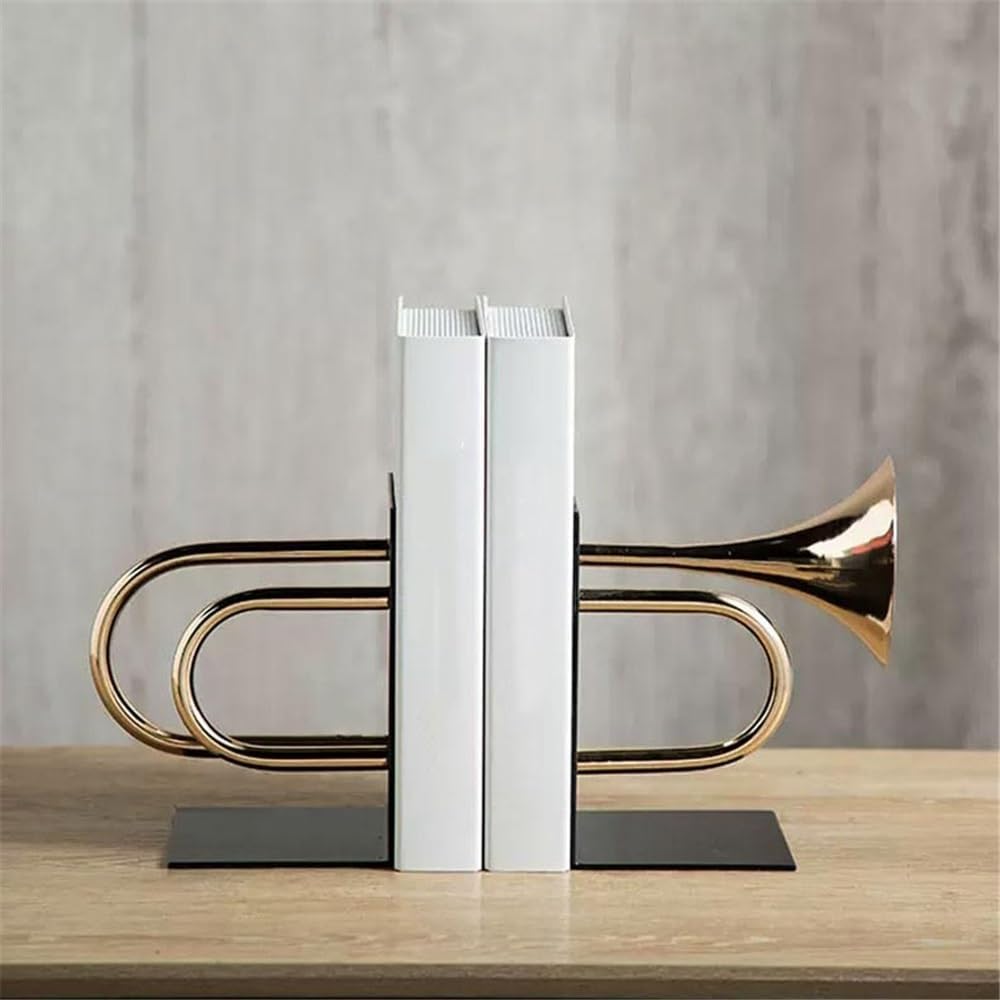 Bookend Support Bookends in Metal, Organizer Book Stopper, Decorative for Decor Home Office Bookends