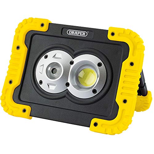 Lampe de travail LED COB Draper 87737 rechargeable jaune pour chantier