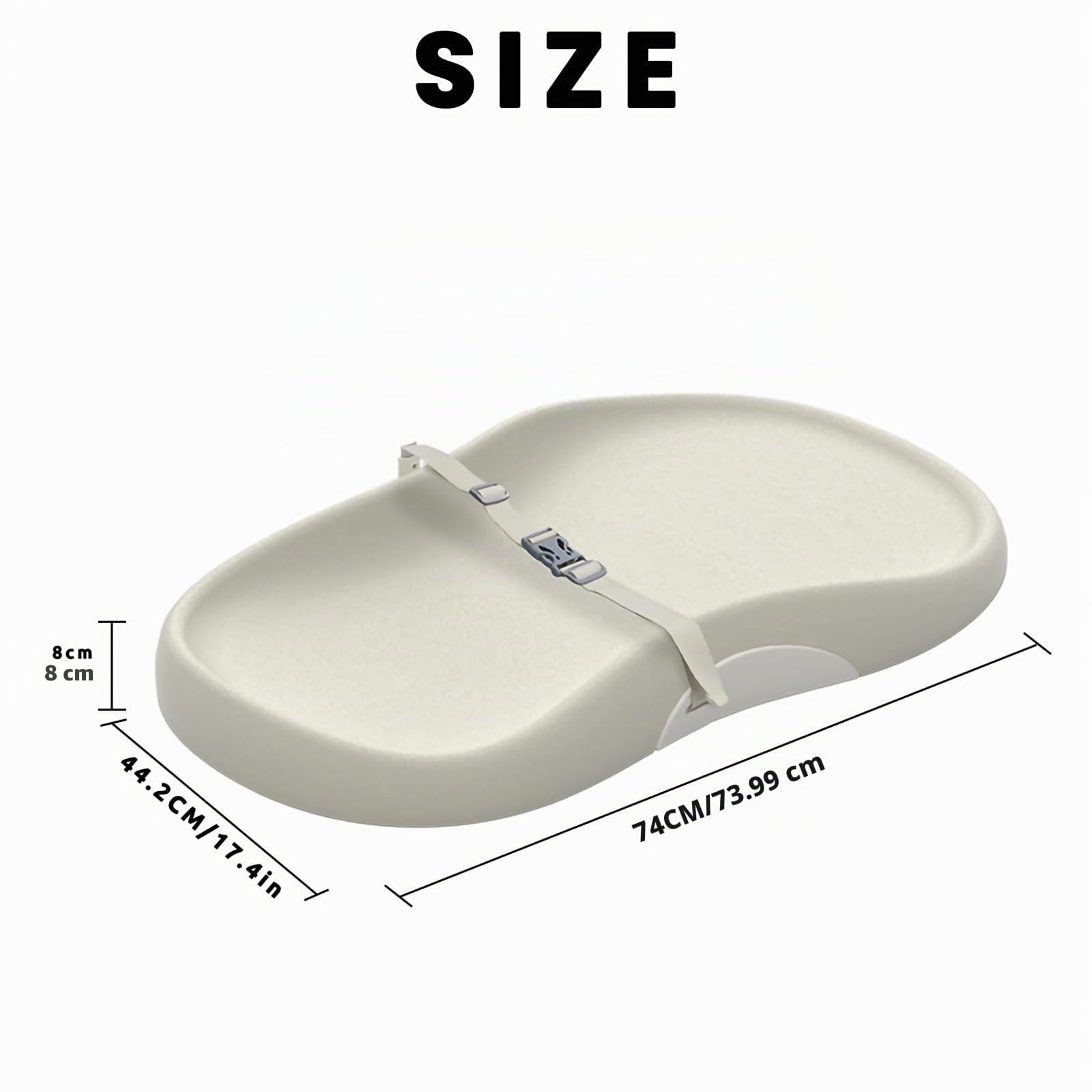 UBRAVOO Cambiador de Bebé con Arnés de Seguridad y Estante para Juguetes, Cuña Antivuelco, Fácil de Limpiar, Impermeable y con Bordes Acolchados Elevados (Beige, Estilo Normal)