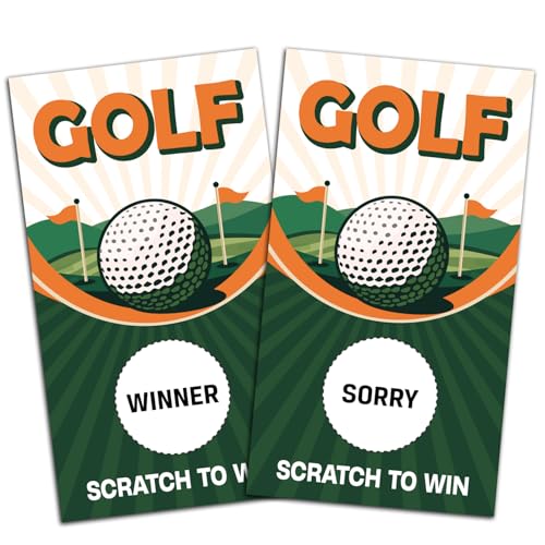 ZEIKAEYR 32 Pack Golf Themed Scratch Cards - Golfing Scratch Off Game for Sport Party Birthday Retirement - Great for Party Favors Group Activities Adult Raffles