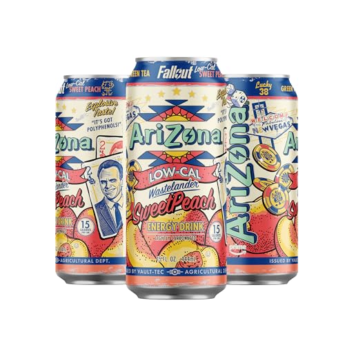 Image of AriZona x Fallout Energy Drink - Low Calorie Sweet Peach 15 fl oz (12 Pack)