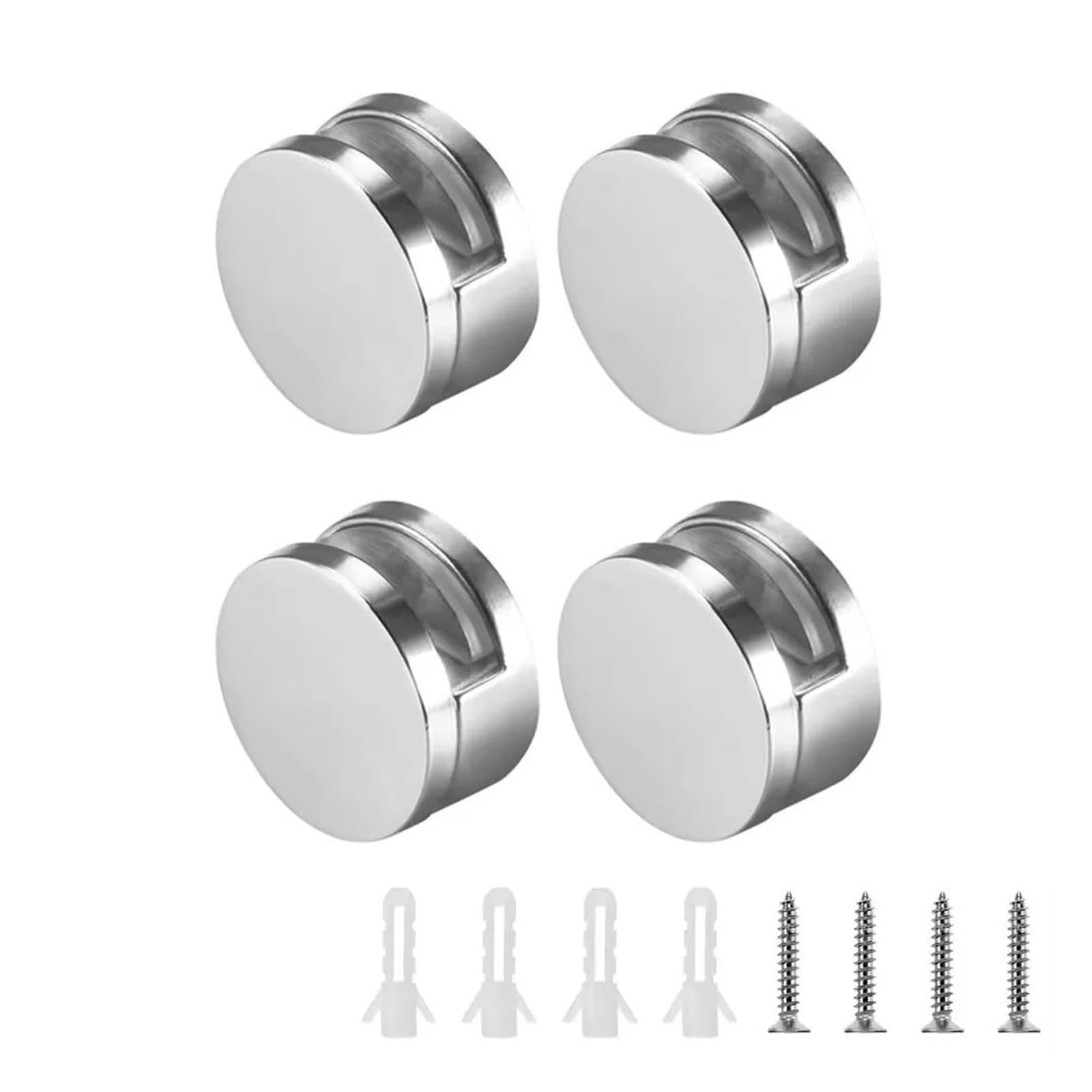 Adjustable Glass Clamp 10pcs Zinc Alloy Mirror Clip Silver Round Glass Clips Kitchen Cabinet