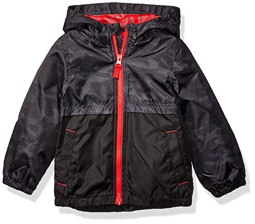 Carter's Boys' Toddler Mesh Lined Windbreaker Jacket, Gray Camo/Black, 3T
