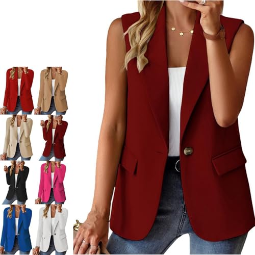 2025 Women's Summer Sleeveless Vest Women's Casual Business Blazer Vest With pocket