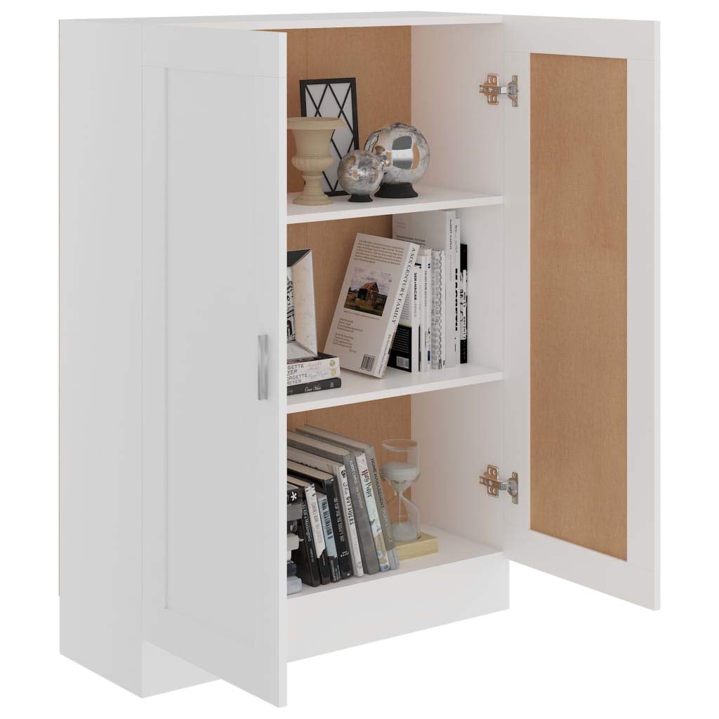 IKAYAA Bücherschrank Armadietto in Holz Armadio Porte Battenti Aktenschrank Armadietto per Garage Armadio Ufficio Mobili Ufficio-Bianco-115 cm