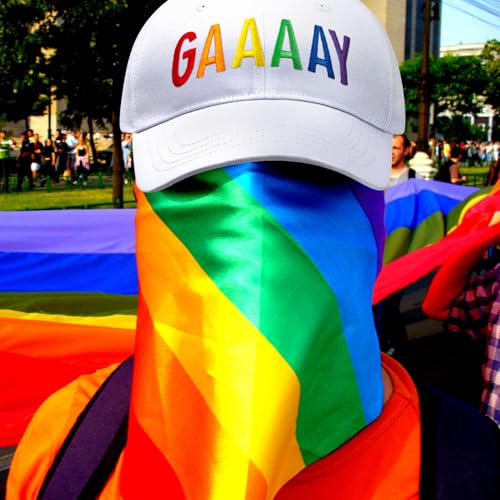 Image of Gay Pride Trucker Hat for Men and Women Rainbow LGBT Embroidered Adjustable Washable Baseball Cap Accessories Gifts