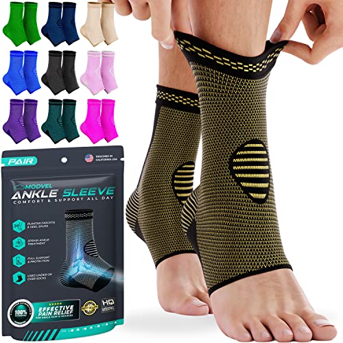 Image of Modvel Foot & Ankle Brace Socks for Sprained Ankle Compression Sleeve - Foot Support for Women & Men - Tendonitis & Arthritis Ankle Brace Sports Running, Torn Ligaments & Women Stabilizing Ankle Wrap