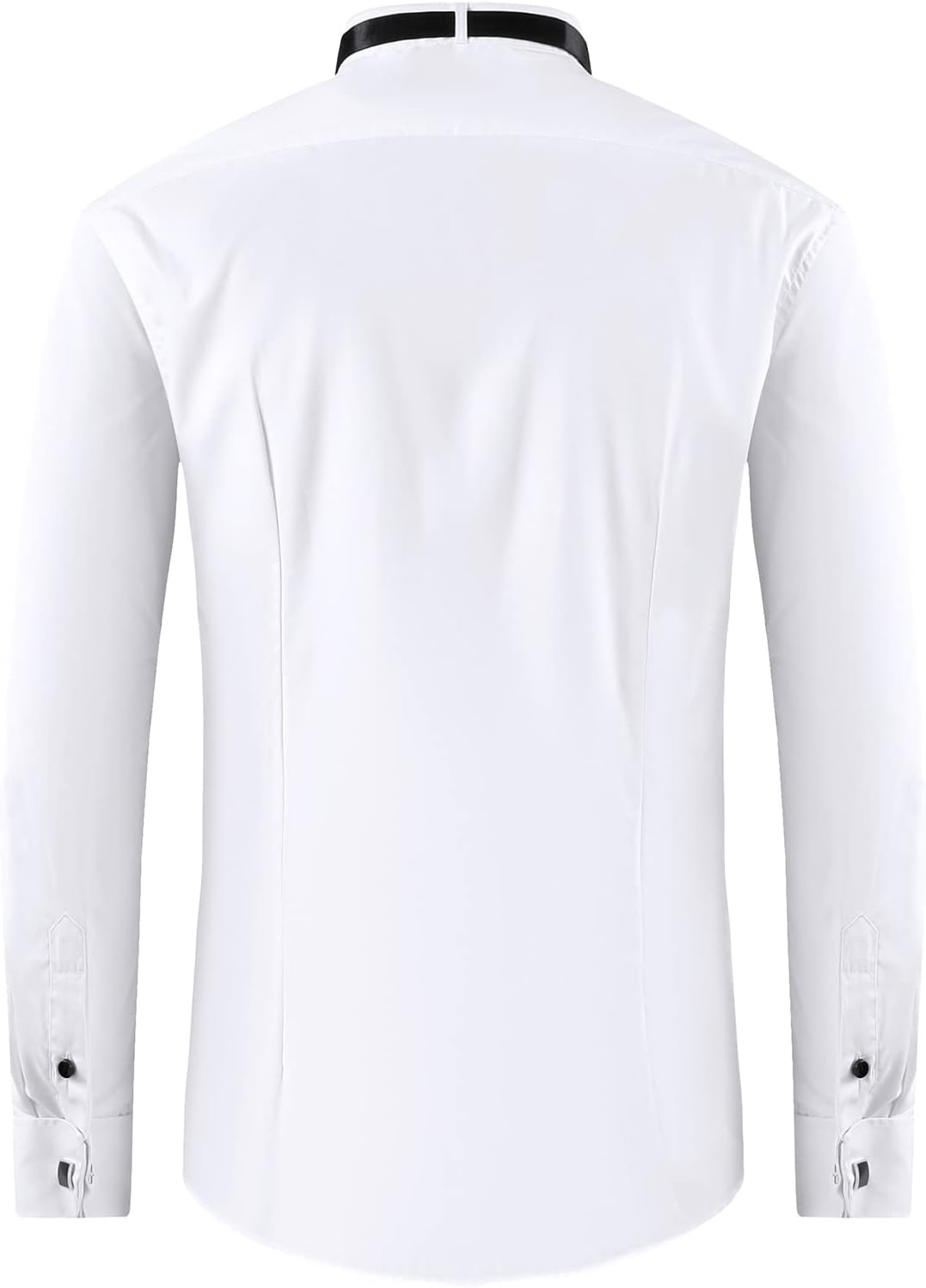 FAHIZO Men's White Tuxedo Shirt with Wing Collar, French Cuffs & Accessories - Image 3