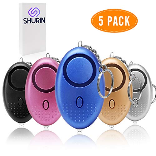 Personal Sound Alarm Keychain for Self-Defense-5-Pack Multifunctional Safe-Sound Personal Alarm for Women, Kids