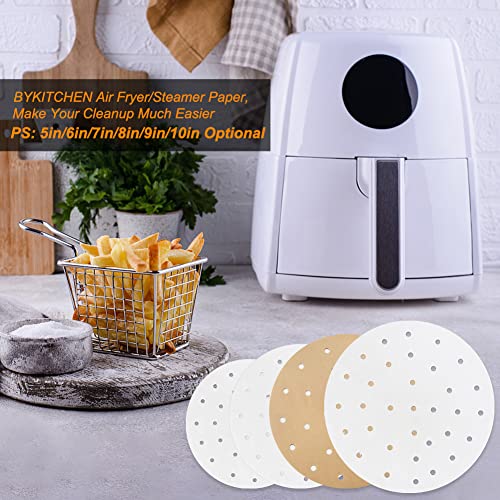 Bykitchen Set Of 200, 8 Inch Air Fryer Paper/Air Fryer Perforated Parchment Paper/Bamboo Steamer Liners For Air Fryer thumb #5