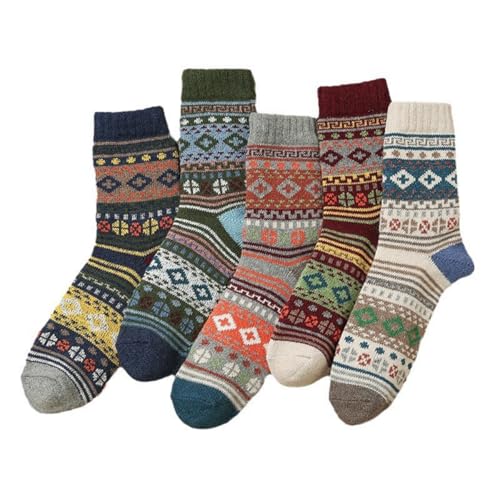 Men's thick wool socks, winter warm thick cashmere mid-tube socks, vintage thick knitted wool socks