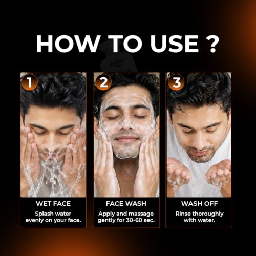 Image of Aqueria De-Tan & Brightening Vitamin C Face Wash | With Lactic Acid & Niacinamide | Deep Cleansing Face Cleanser for Tan Removal, Pigmentation, Dark Spots, Dull & Uneven Skin Tone | Brightens Skin & Gently Exfoliates | Non-Drying Formula for All Skin Types | 200ml | Men & Women Gentle Cleanser