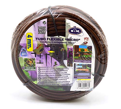 S&M Microtubo flessibile 4 x 6 mm marrone 25 metri irrigazione a goccia