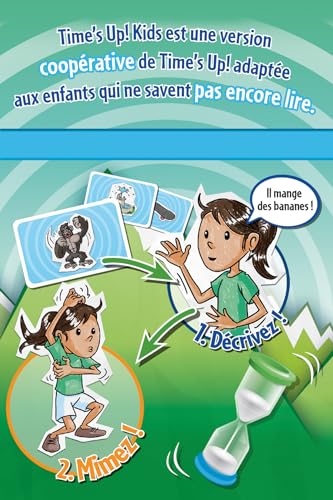 Asmodee - Time's UP! Kids : Version Panda - Jeu de Société Enfants dès 4 Ans - Jeu d'Ambiance Famille- Jeu de Rapidité avec Cartes Dessins à Faire Deviner - 2 à 12 Joueurs - 20 Min- Repos Production