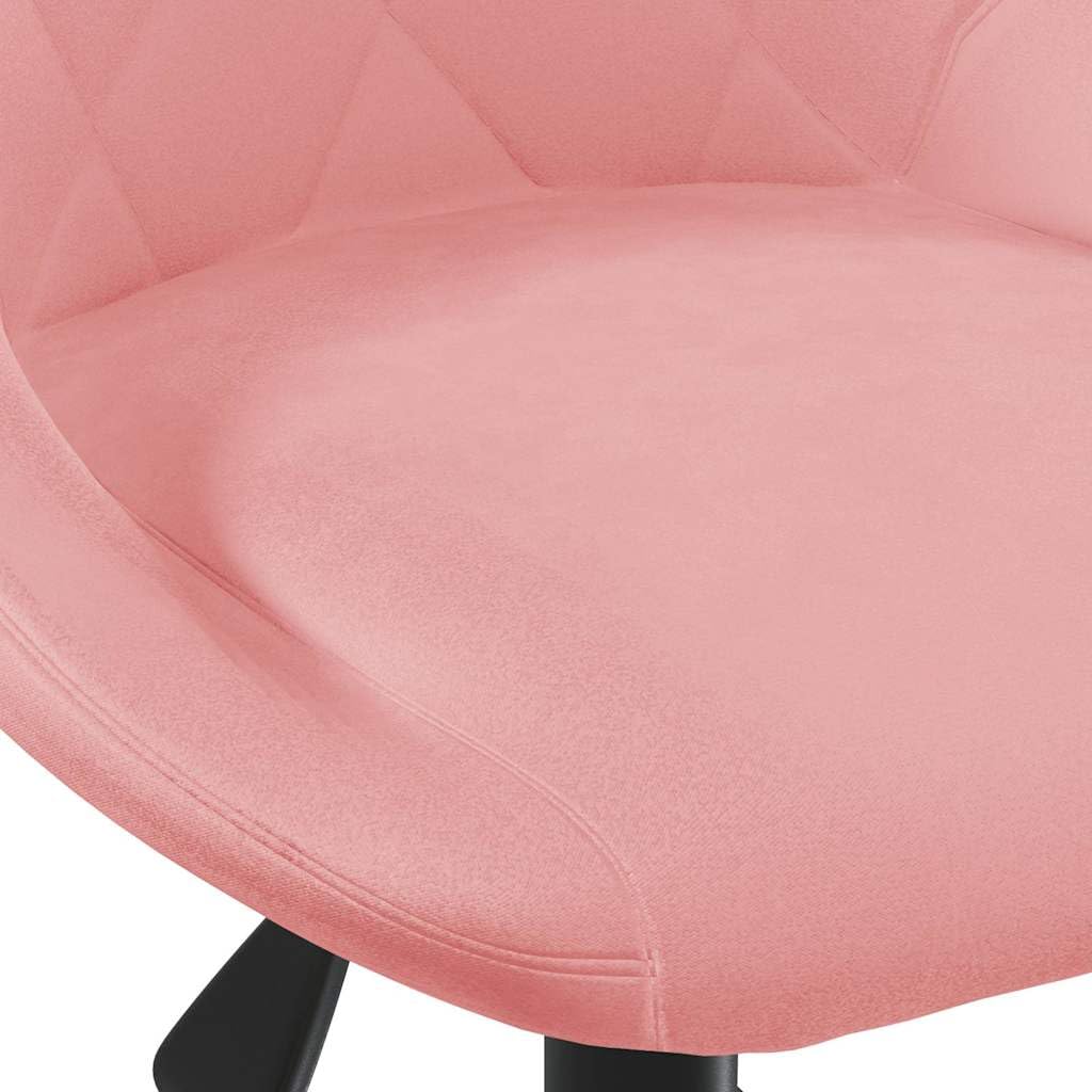 Sedia girevole in velluto rosa per sala da pranzo, regolabile in