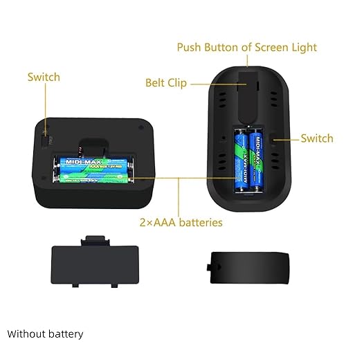 Miniatura 5 de Termómetro inalámbrico de 230 pies con temporizador y retroiluminación LCD, doble sonda impermeable, termómetro de cocina para alimentos