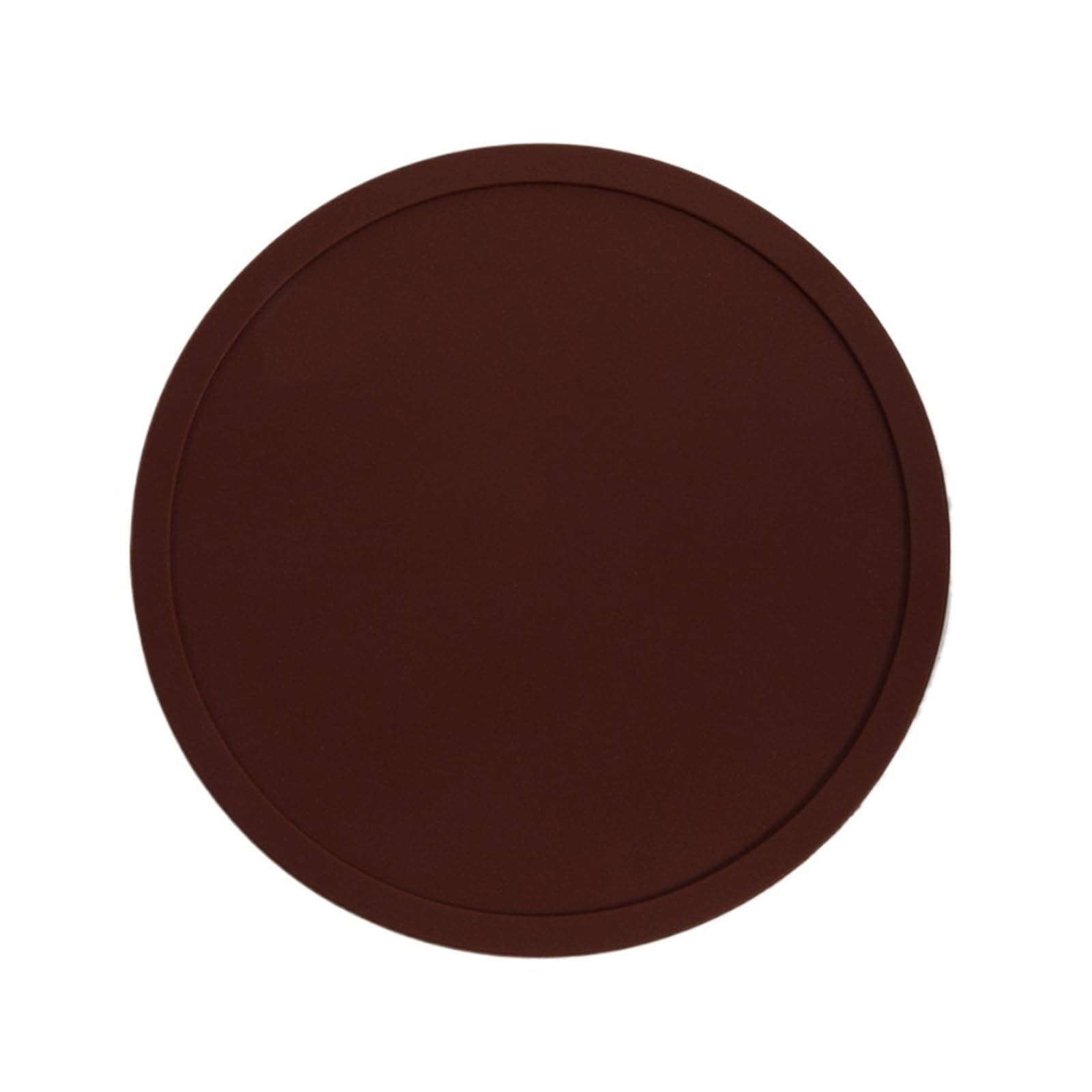 1pc 3.9 Inch Colorful Silicone Coasters Heat Resistant Tea Cup Mat Lots Drink Coffee Mug Glass Beverage(Brown)