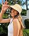 FURTALK Womens Straw Sun Visor Hats Wide Brim UV Protection Summer Beach Hat Ponytail Travel Sun Hat Khaki
