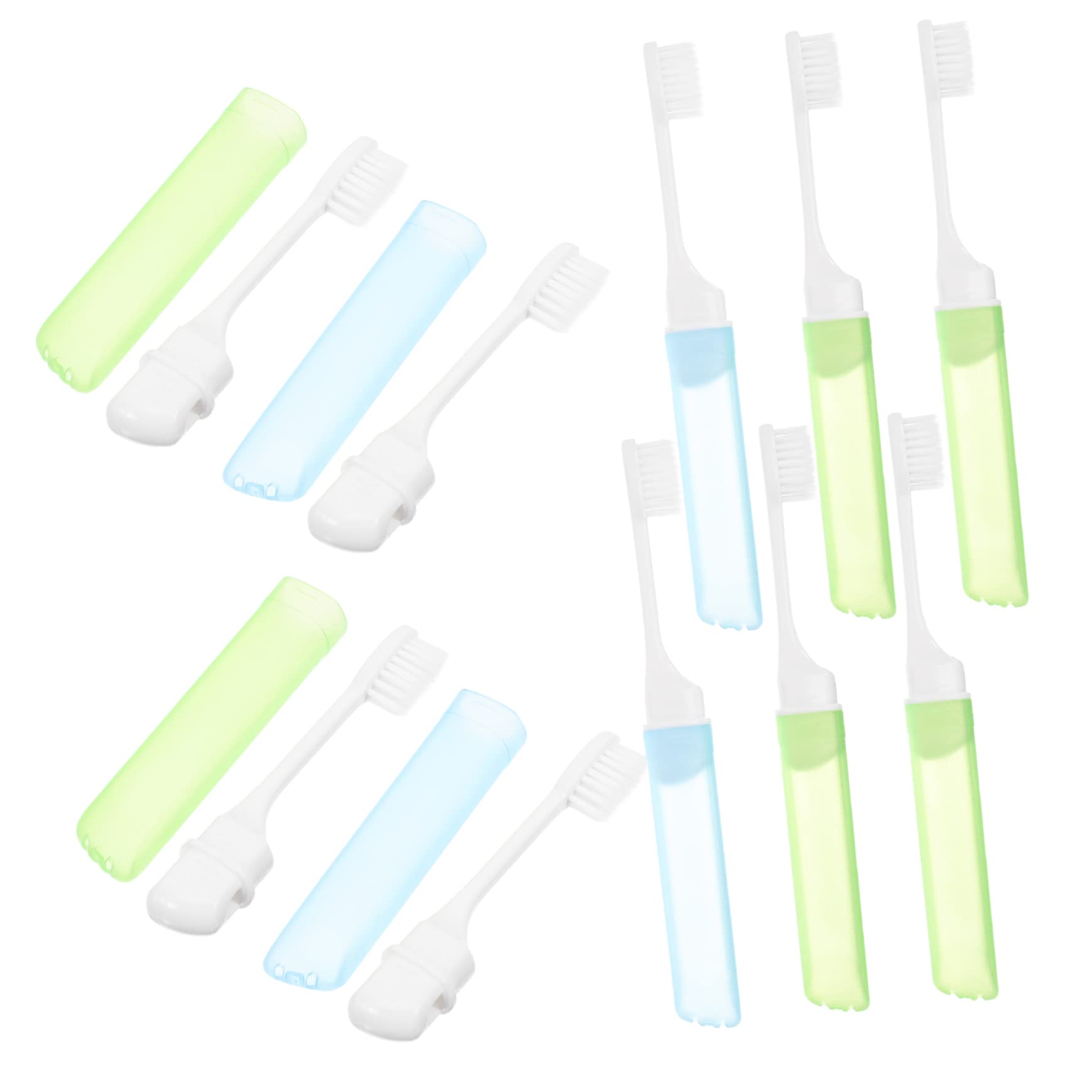FRCOLOR 3 Set Spazzolini Pieghevoli Viaggio Spazzolino Portatile E Design Compatto Per Campeggio Affari Setole Morbide Per Gengive Sensibili 10 Pezzi*3